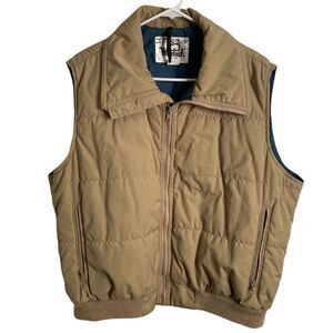 Vtg 1980s Woolrich Mens Quilted Vest XL Blue Quilted Winter Streetwear Gorpcore